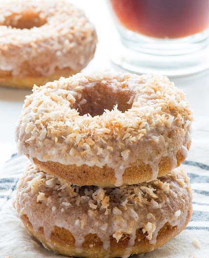 Vegan Baked Toasted Coconut Donuts