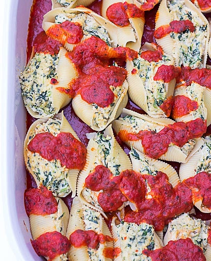Vegan Stuffed Jumbo Shells with Spinach