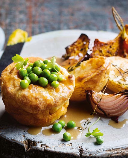 Meat-free Sunday roast with Yorkshire puddings