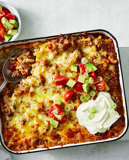 Cheesy taco pasta bake recipe