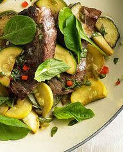 Sizzling Steak with Lime Basil Sauce