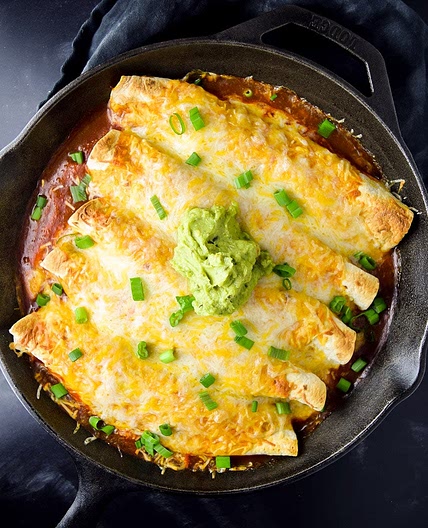 Cast Iron Dutch Oven Chicken Enchiladas Camping Recipe