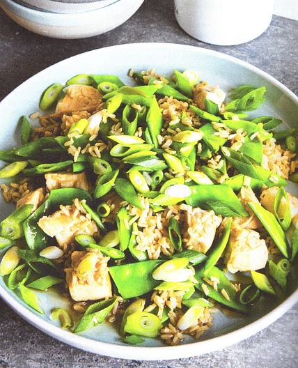 Chicken and Brown Rice with Snow Peas