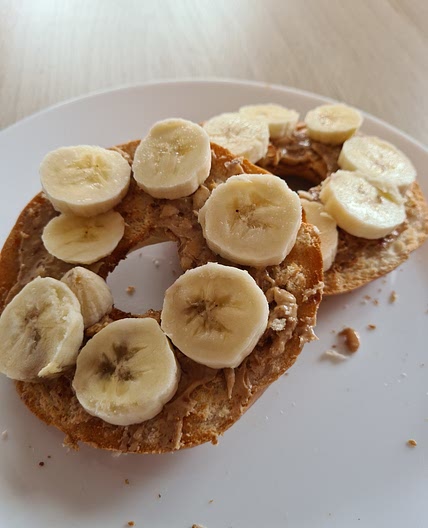 Banana and Peanut butter bagel