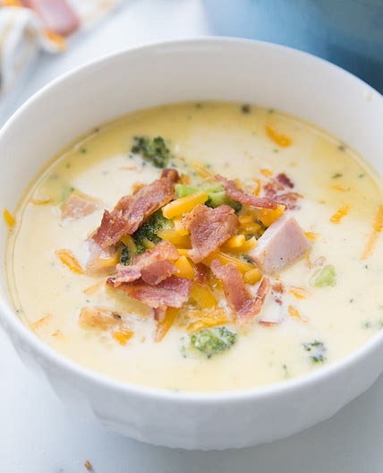 Cheesy Keto Ham Soup with Broccoli {keto/low carb}