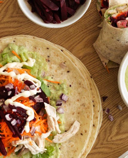 Kiwi Chicken and Avocado Mayo Wraps