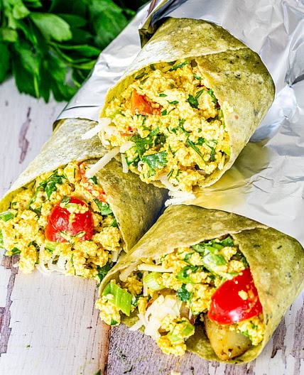 Vegan Tofu Breakfast Burritos