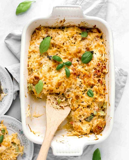 Cheesy Chicken Spaghetti Squash Casserole (Freezer Meal)