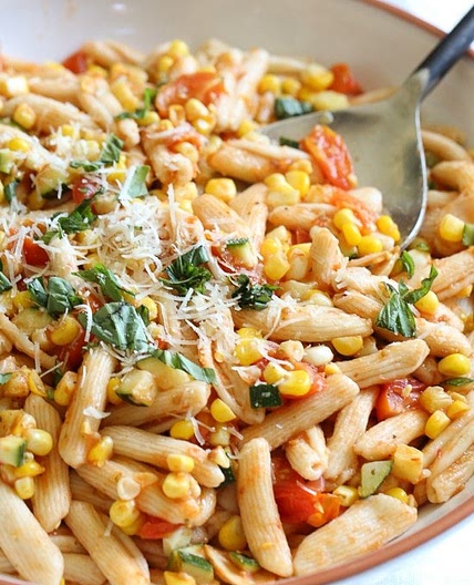 Summer Cavatelli with Corn, Tomatoes and Zucchini