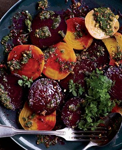 Roasted Beets with Pistachios, Herbs, and Orange