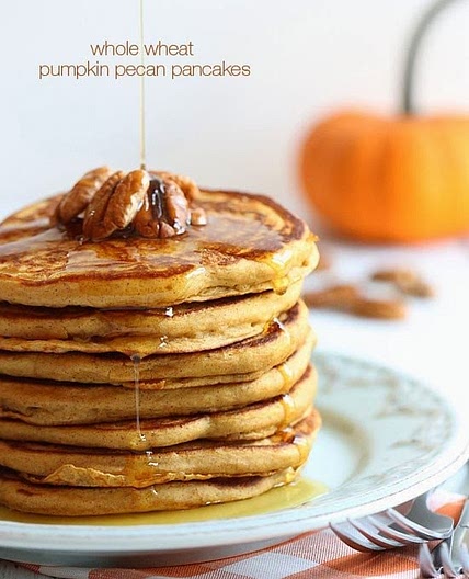 Whole Wheat Pumpkin Pecan Pancakes