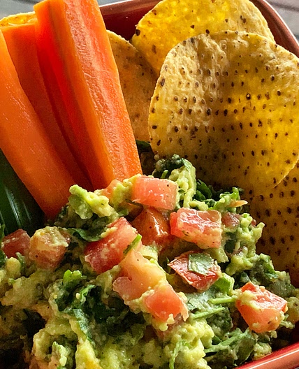 Corn chips & guac (low sodium low carbs)