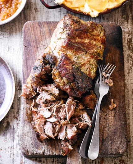 Slow-roast pork with cauliflower cheese dauphinoise