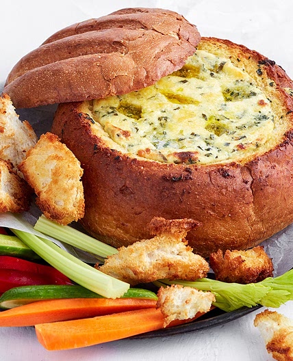 Garlic bread cob loaf dip