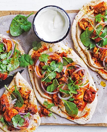 Tandoori chicken with flatbread recipe