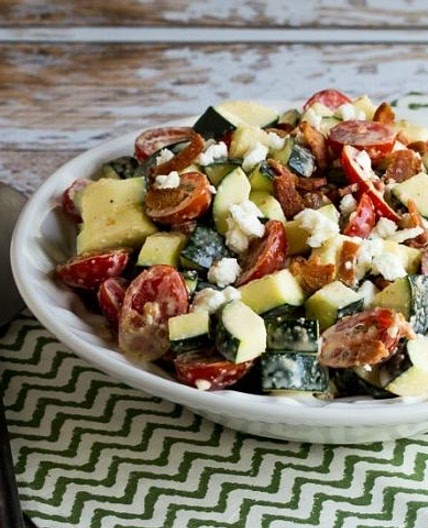 Bacon, Tomato, and Zucchini Salad with Feta