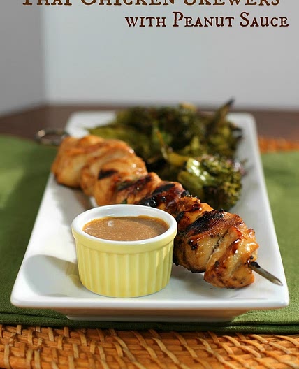 Thai Chicken Skewers with Peanut Sauce