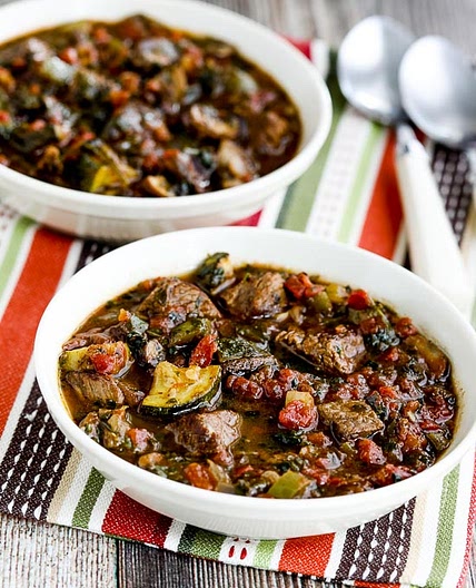 Italian Beef Stew with Zucchini, Mushrooms, and Basil