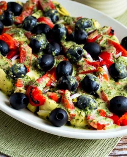 Artichoke Antipasto Salad with Basil Vinaigrette