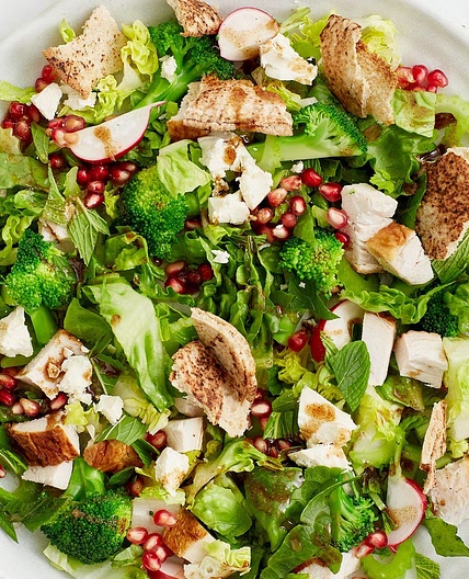 Chopped chicken and broccoli salad