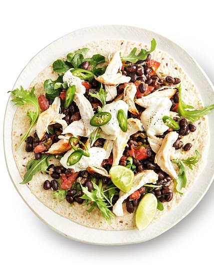 Chicken and bean burritos recipe