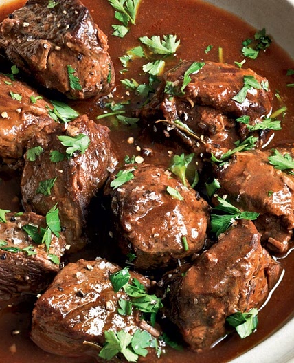Roast lamb stew with garlic and rosemary