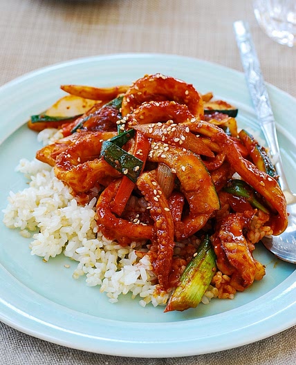 Ojingeo bokkeum (spicy stir-fried squid)