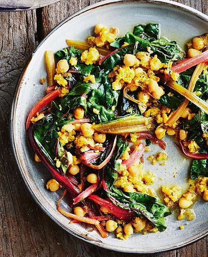 Rainbow chard with chickpeas