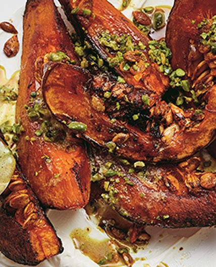 Alison Roman’s Roasted Squash with Yogurt and Spiced Buttered Pistachios