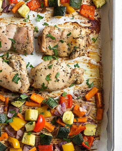 Sheetpan Italian Chicken and Veggie Dinner