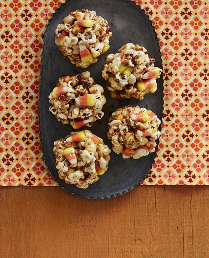 Candy Corn Popcorn Balls