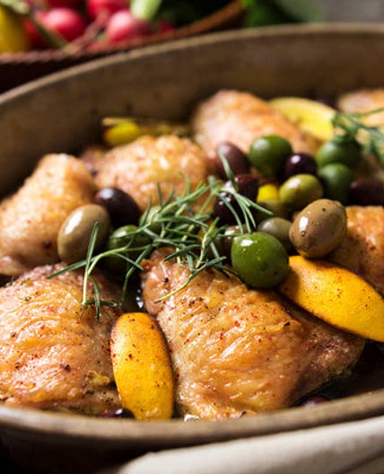 Braised Chicken With Lemon and Olives