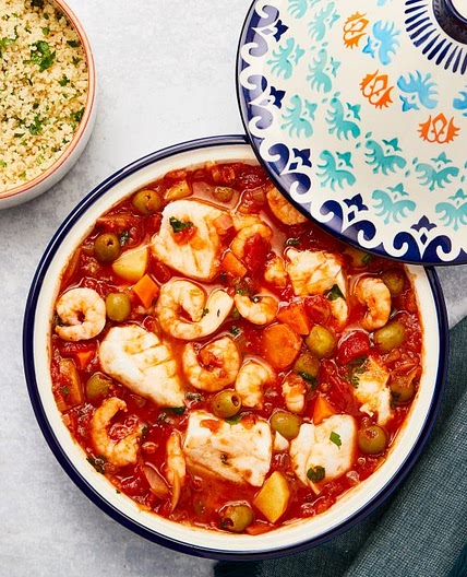 Cod and prawn tagine recipe