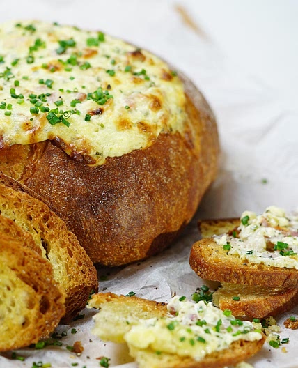 Cheese and bacon cob loaf