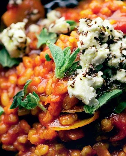 Barley Risotto with Marinated Feta