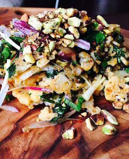 Harissa spiced Cauliflower with toasted Pistachio