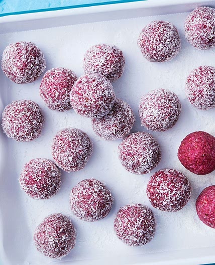 Raspberry coconut bliss balls recipe