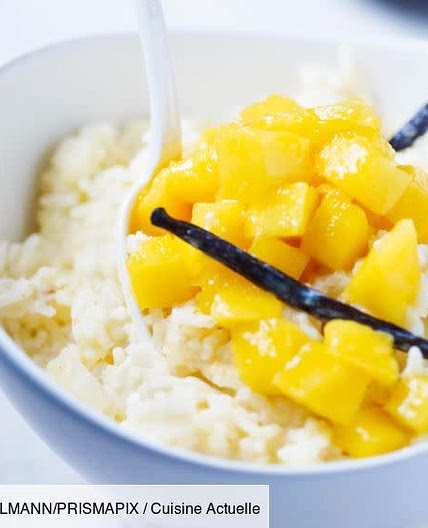 Riz au lait de coco et à la mangue