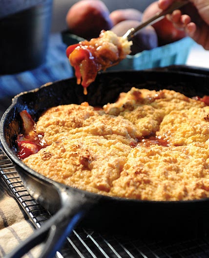 Smoky Bourbon Peach Cobbler