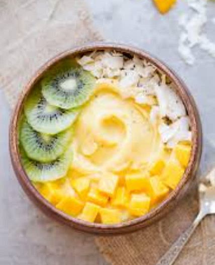Mango pineapple coconut smoothie bowls