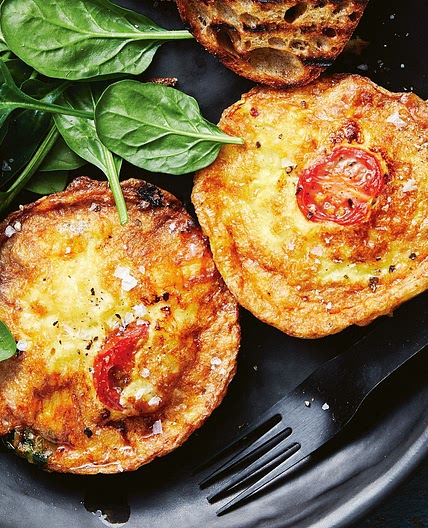 Pie maker bacon, mushroom and cheese frittatas recipe