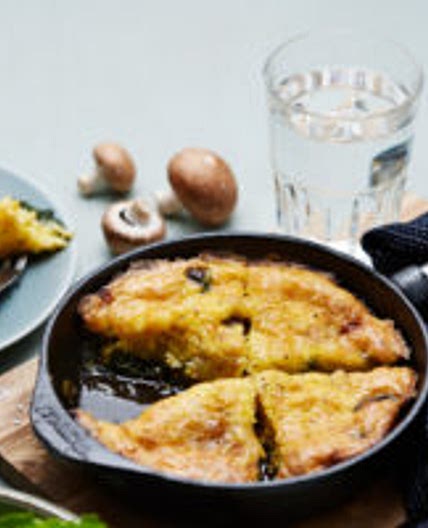 Keto goat cheese and mushroom frittata