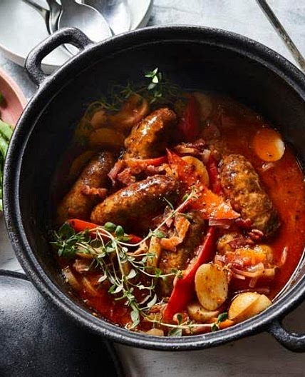 Sausage and Red Pepper Hotpot