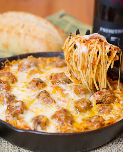 Baked Spaghetti & Meatballs