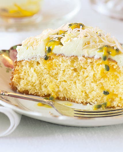 Passionfruit & coconut cake