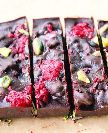 Toasted Pistachio & Raspberry Dark Chocolate Fudge Bars {vegan, gluten free, dairy free}