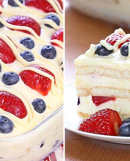 No Bake Summer Berry Icebox Cake