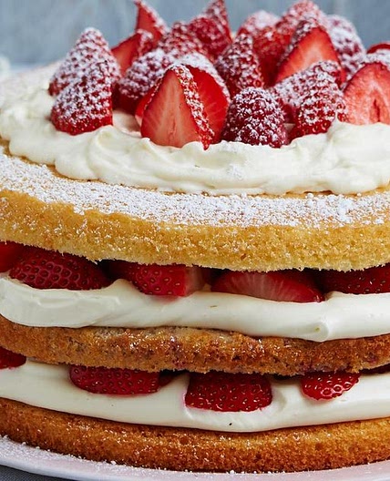 Triple-layer berry Victoria sponge