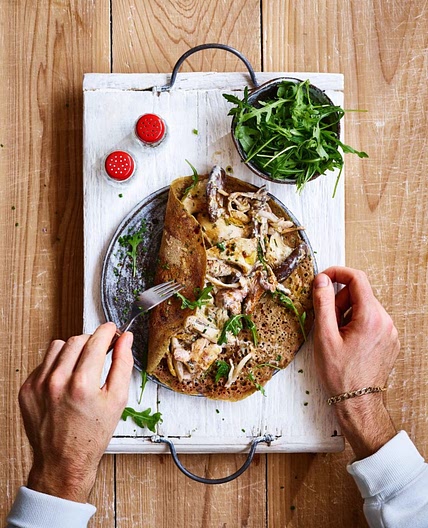 Creamy Mushroom Buckwheat Crepes - Avant-Garde Vegan