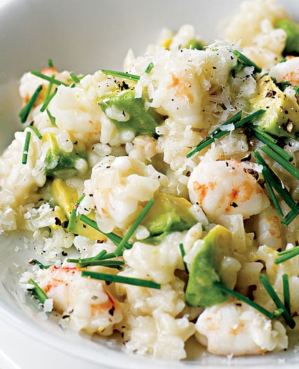 Avocado and prawn risotto